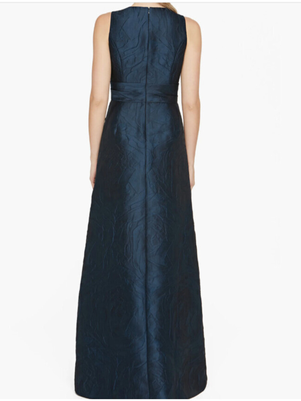 New, Kay Unger Mariah Crinkle Pleated Gown in Navy Sz 18 #LD420 - Picture 4 of 9
